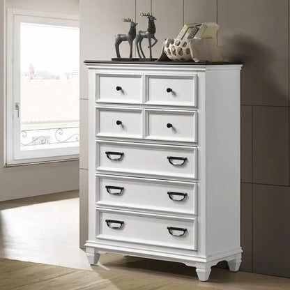 6-Piece Shiplap Panel King Bedroom Set: Bed, Dresser, Mirror, 2 Nightstands, Chest