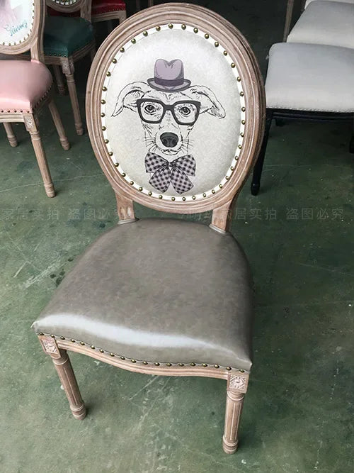 European Retro Dining Chairs Restaurant Old Solid Wood Stool Furniture Diffuse Cafe Hotel New Chinese Designer Fashion Chair