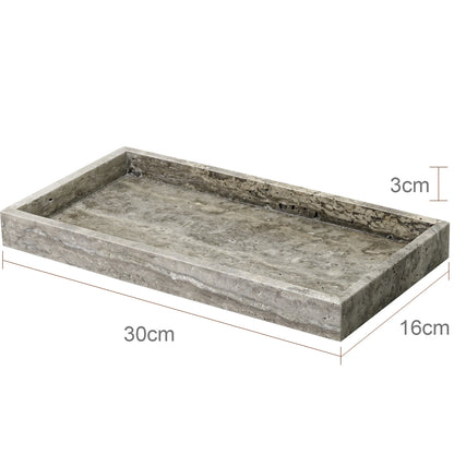 Grigio Travertino Bathroom Accessories Sets Vintage Marble Soap Holder Soap Dispenser Vanity Tray Bathroom Set