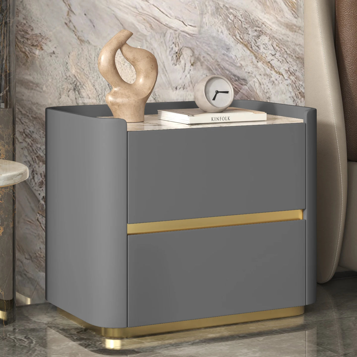 Italian Trendy Premium Night Table Simple Luxury Delicacy Bedside Tables Drawers Storage Table De