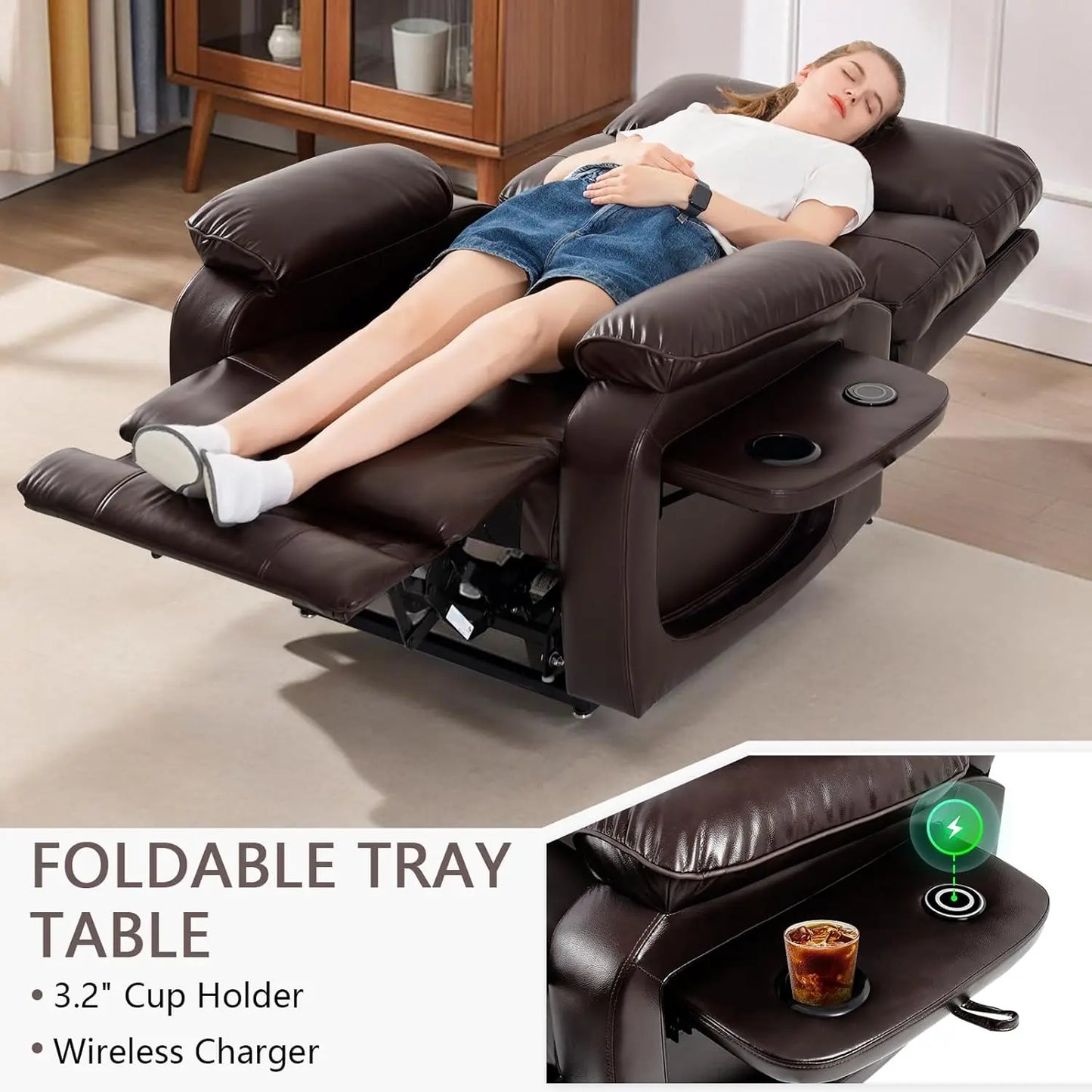 Dual Motor Power Lift Recliner Chair for Adult & Elderly, Infinite Position Lay Flat Lift Chair with Heat &, Customized