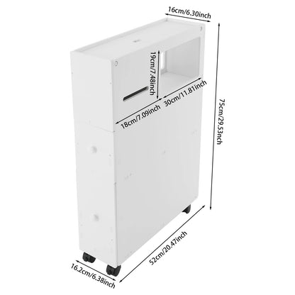 Bathroom Storage Cabinet, Narrow Floor Storage Cabinet, Storage Cabinet with Drawers 50kg Load-bearing Capacity