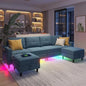 RPD4-LED Couches for Living Room.Modular Sectional Sofa Set Storage Ottomans.Oversized U Shapped
