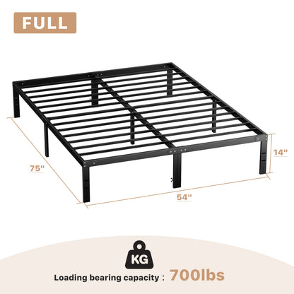 Twin Full Queen King Size Bed Frame Metal Platform Bedroom Frames with Storage Space Sturdy Steel Slat Support 350LBS
