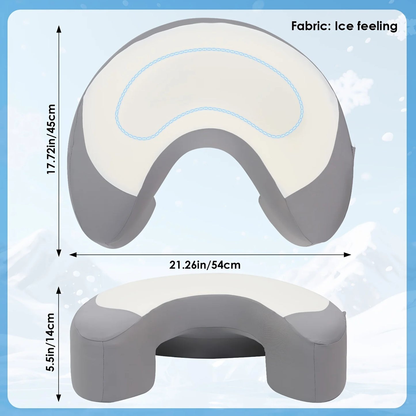 Ergonomic Orthopedic Cervical Pillow-C-Shaped Neck Support for Relief, Cooling Breathable Bed Pillow for Side/Back/Stomach