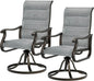Patio Swivel Chairs Set of 2, Outdoor Dining Chairs High Back with Padded All Weather Breathable Textilene, Metal Rockin