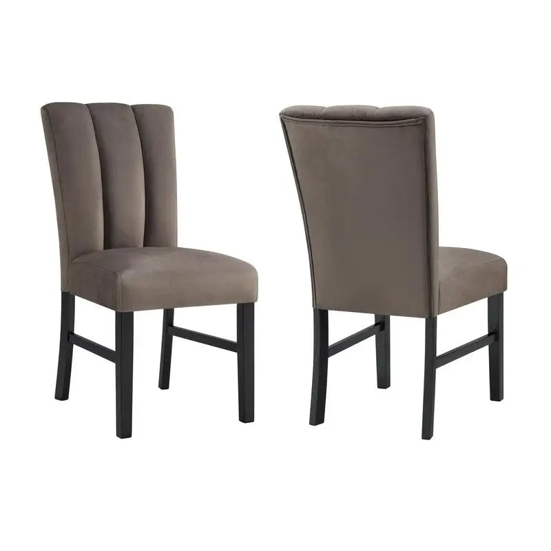 6-Piece Black Brown Faux Marble Dining Set with Square Table, Upholstered Curved Chairs, and Bench for Elegant Dining Room