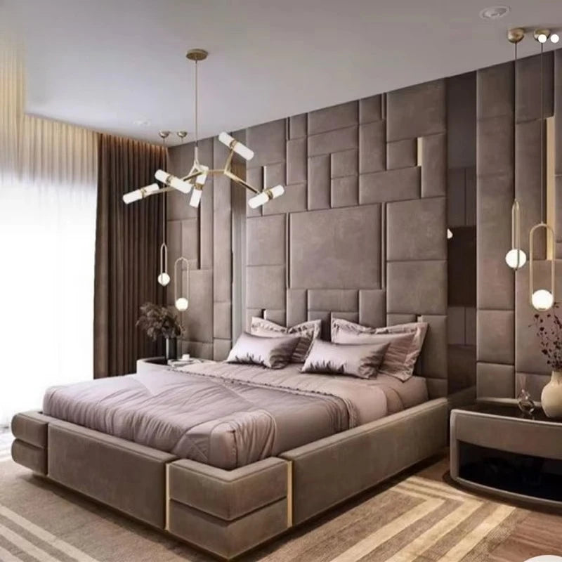 Italian Luxury Bed Manufacturer Customization Luxury Bed Room Set Headboard Headboard Upholstered Cama De Casal Furniture Home