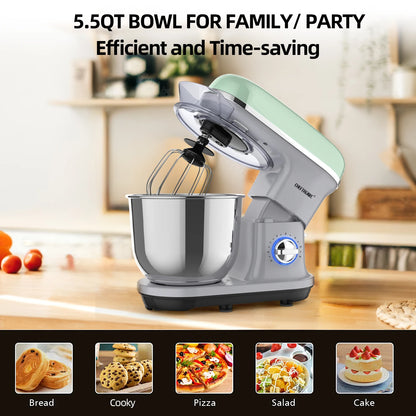 1pc Stand Mixer, 5.5QT Tilt-Head Electric Household food processors - 500W 6+P Speed, home appliance, US Plug