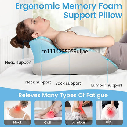 Adjustable Headrest Reading Pillow for Bed Adults Memory Foam Back Support Wedge for Acid Reflux, Snoring & Legs  (Blue)