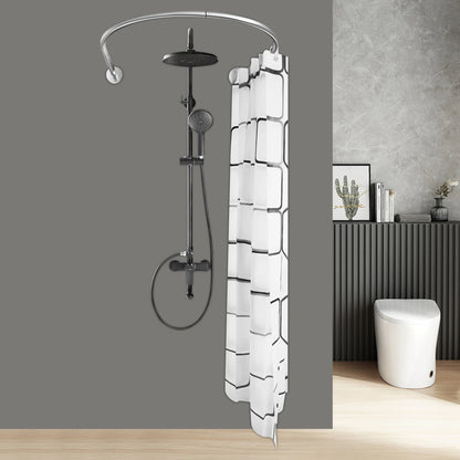 Stainless Steel Shower Curtain Rod Adjustable 0.9-1.3m Length U-Shaped Design