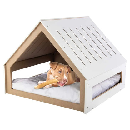 Indoor Dog House for Small to Medium Pets up to 80lbs Wooden Doghouse with Cushion for Cozy Indoor Shelter WeatherResistant and