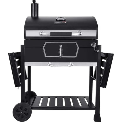30-Inch Charcoal Grill, Deluxe BBQ Smoker Picnic Camping Patio Backyard Cooking, Black, Large