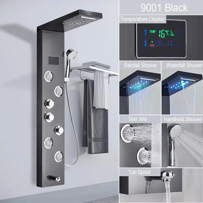Bathroom Shower Panel LED Rainfall/Waterfall Shower Head