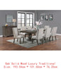Traditional 9-Piece Dining Set with Leaf, 8 Side Chairs, Pedestal Base, Oak Finish, Wingback Design, Upholstered Cushions,