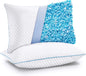 King Size Cooling Pillows Set of 2, Adjustable Shredded Memory Foam for Side Back Stomach Sleepers, Gel Infused 20x36 Inches