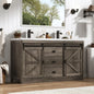 Double Bathroom Vanity with Sink & Faucet & Sewer Pipes,59" Farmhouse Bathroom Vanity Cabinet Set with 3 Storage Drawers &