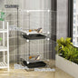 Small Animal Cage for Home Use, Space-Saving, with Toilet, Large Rabbit Cage, Sugar Glider and Squirrel Cage with Tray