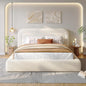 Bed Frame and Headboard, Upholstered Cloud Bed Frame, Anti-Collision Soft Rounded Corners, for Modern Bedrooms