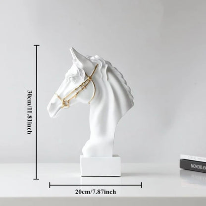 Galloping Horse Head Resin Sculpture Statue Modern Abstract Home Decor Office Desk Art Piece Elegant Gift for Equestrian Lovers