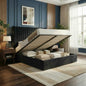 Full/Queen/King Lift Up Storage Bed Frame, Hydraulic Support System, Upholstered Platform Bed Frame, Underneath Storage,