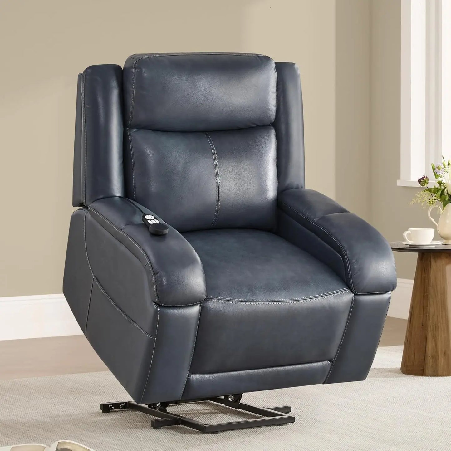 Genuine Leather Power Lift Recliner Chair for Elderly with Heat and Massage, Electric Lay Flat Lift Chairs with, Customized