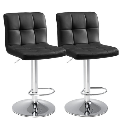 PU Leather Bar Stools Set of 2,Upholstered Counter Height Bar Stools,SGS Certified Gas Gylinder Comfortbale Backrest