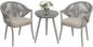 3 Piece Outdoor Patio Bistro Set, Patio Furniture Set for 1 Iron Patio Table and 2 Dining Chairs, Balcony Furniture Patio Table