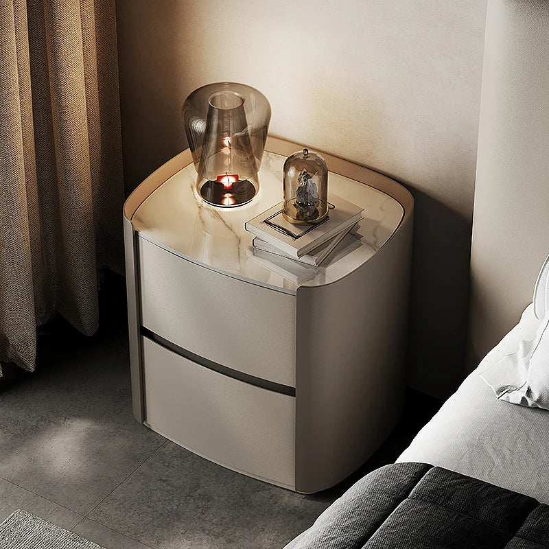 Luxury Simple Night Table Modern Storage Italian Style Nightstand Exquisite Trendy