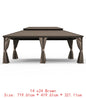 14x24 Hardtop Gazebo, Upgraded Metal Canopy with Drainage, Dual-Layer Galvanized Steel Roof, Includes Curtains & Netting,