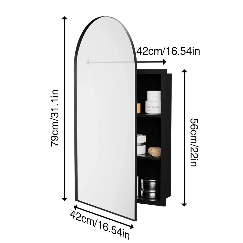 Bathroom Medicine Cabinet with Mirror Wall Mounted Vanity Mirror with Adjustable Shelves Metal Storage Cabinet for Bathroom