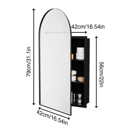 Bathroom Medicine Cabinet with Mirror Wall Mounted Vanity Mirror with Adjustable Shelves Metal Storage Cabinet for Bathroom
