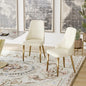 Set of 2 Modern PU-Filled Dining Chairs with Solid Wood and Metal Legs
