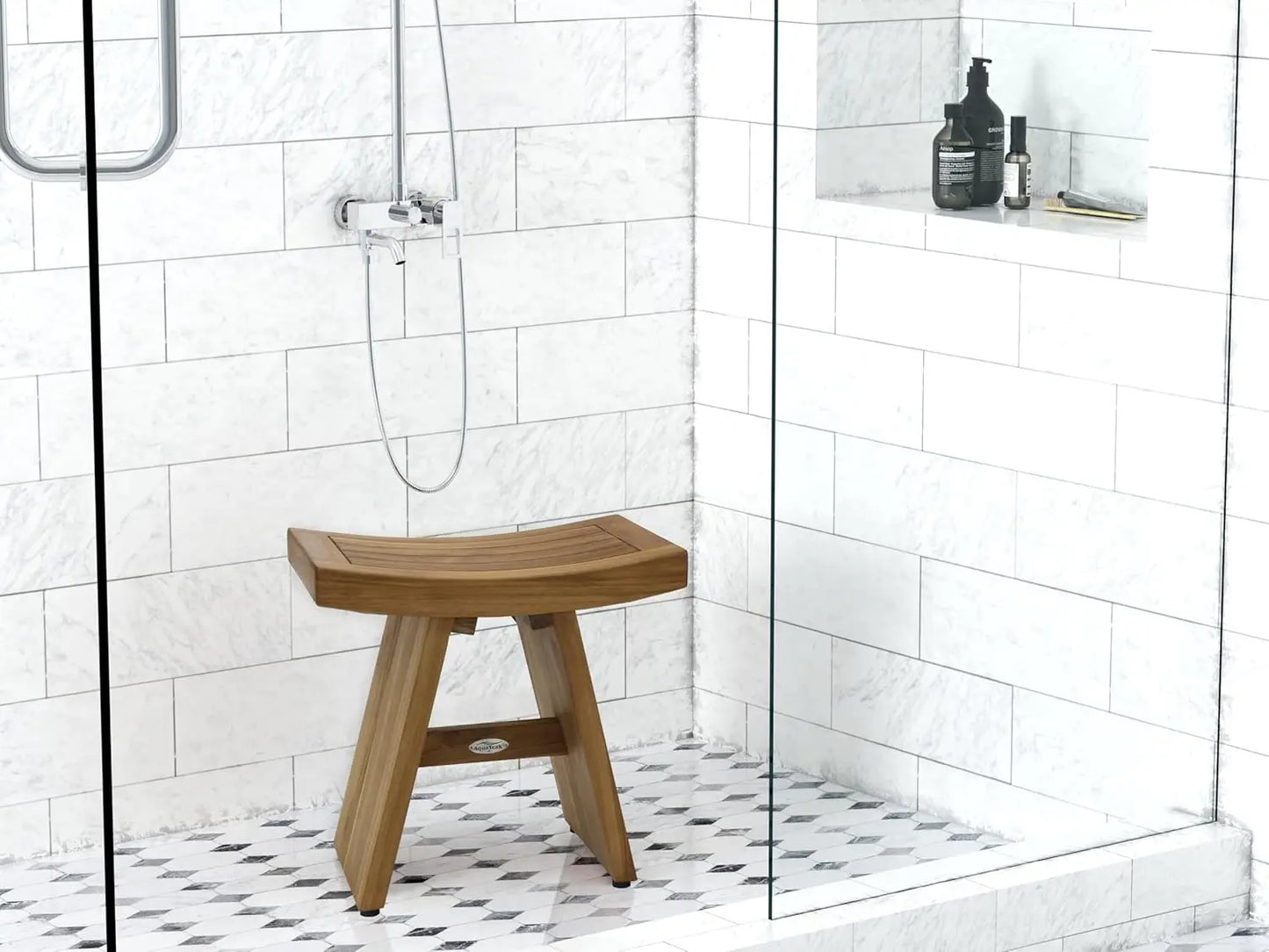 The Original 18" Asia Teak Shower Bench, 12"D x 18"W x 18"H