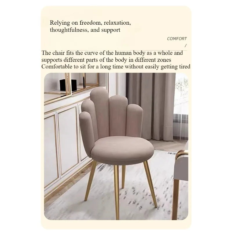 Household dining chair petal chair wholesale designer restaurant back chair soft bag dining chair spot negotiation leisure chair
