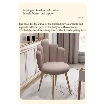 Household dining chair petal chair wholesale designer restaurant back chair soft bag dining chair spot negotiation leisure chair