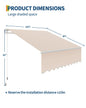 10x8Ft/13x10Ft Manual Retractable Patio Awning, Heavy Duty Aluminum Frame With Waterproof & UV Protection Fabric For Deck Porch