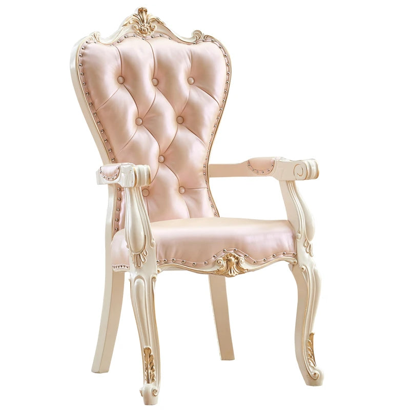 European Solid Wood Dining Chair Princess Lazy Throne Luxury Lounge Chair Fashion Butterfly Ergonomic Muebles Entrance Furniture