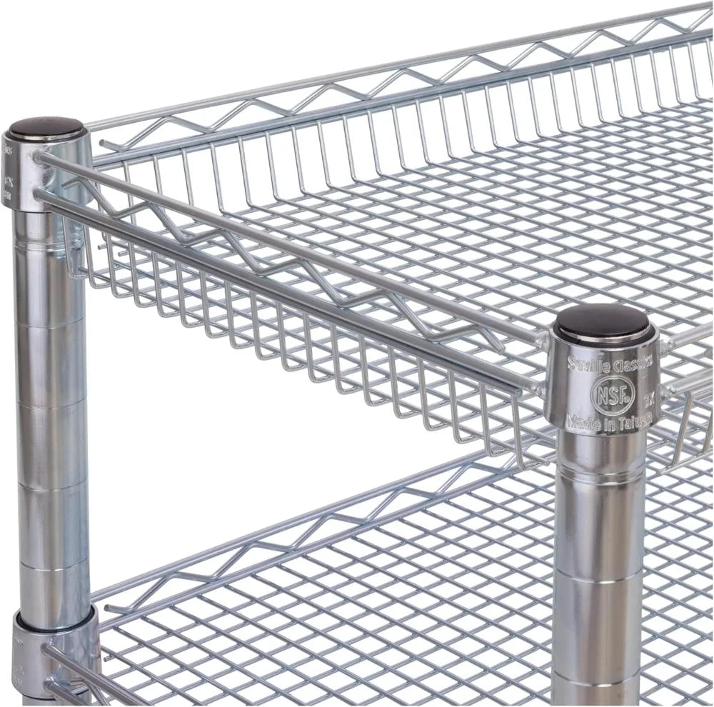 Heavy Duty Metal Rolling Utility Cart with Adjustable Shelves, Locking Wheels for Kitchen, Garage, Warehouse, Office