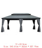 14x24 Hardtop Gazebo, Upgraded Metal Canopy with Drainage, Dual-Layer Galvanized Steel Roof, Includes Curtains & Netting,