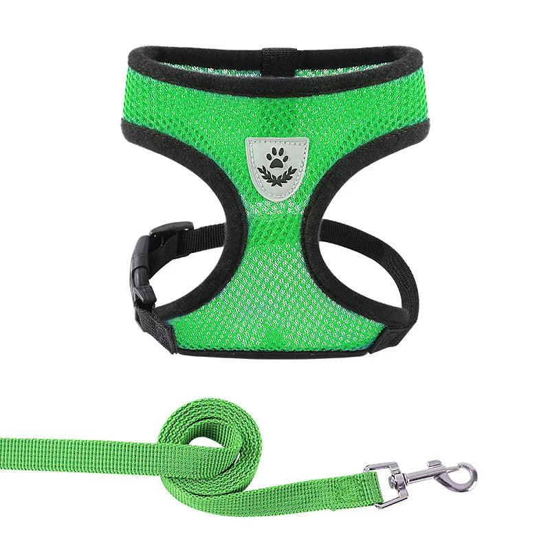Summer Cat Dog Breathable Harness Adjustable Vest Polyester Mesh