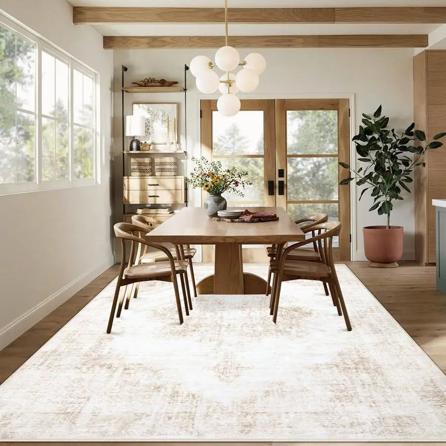 Rugs 8x10 Vintage Rug Large Washable Living Room Rug Retro Medallion Distressed Rugs Soft Low Pile NonSlip Indoor Floor Carpet f
