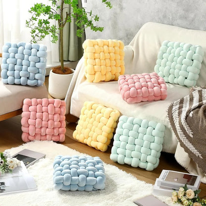 2 Pcs Soft Knot Pillow Decorative Plush Throw Pillows Unique 3D Design Home Office Living Room Accent