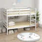 Twin Over Twin Solid Wood Bunk Bed with Detachable Frame, High Guardrails, and Integrated Ladder