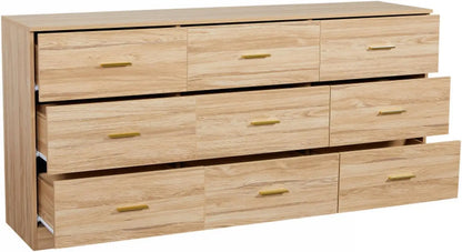 9 Drawer Long Dresser for Bedroom,