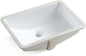 20.9 Inch White Porcelain Undermount Bathroom Sink, Rectangle Vanity Basin for Easy Installation