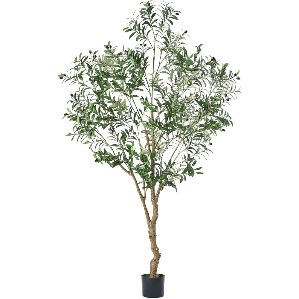 7FT Olive Tree Artificial Plant Decor - Tall Fake Tree for Home Decor Faux Plant Indoor 2000 Leaves