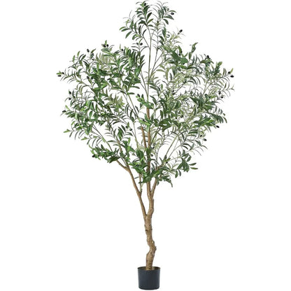 7FT Olive Tree Artificial Plant Decor - Tall Fake Tree for Home Decor Faux Plant Indoor 2000 Leaves
