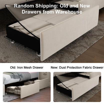 Queen LED Bed Frame with Galaxy Projector, Bluetooth Speaker, USB Ports, 4 Drawers, No Box Spring Needed