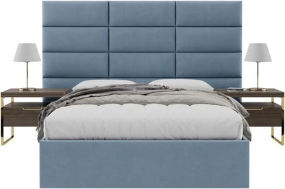 Upholstered Wall Mounted Headboard Panels - Queen Size, Soundproof Acoustic Panels, Easy Installation, 4 Panels Set